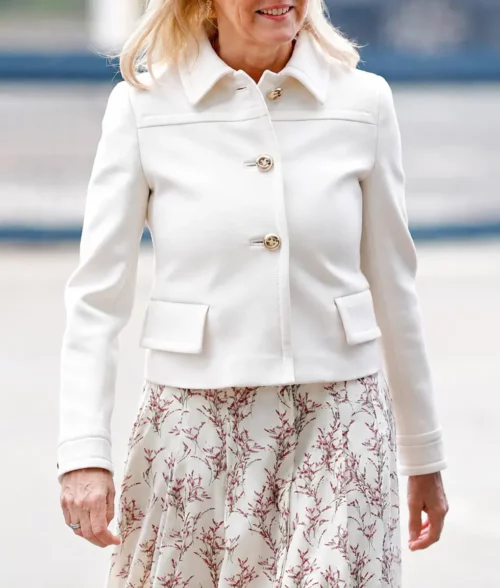Sophie White Cropped Jacket - Front