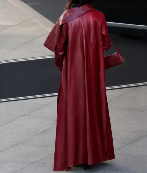 The Devil Wears Prada 2 Anne Hathaway Leather Coat - Back