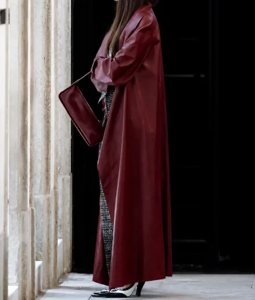 The Devil Wears Prada 2 Anne Hathaway Leather Coat - Side