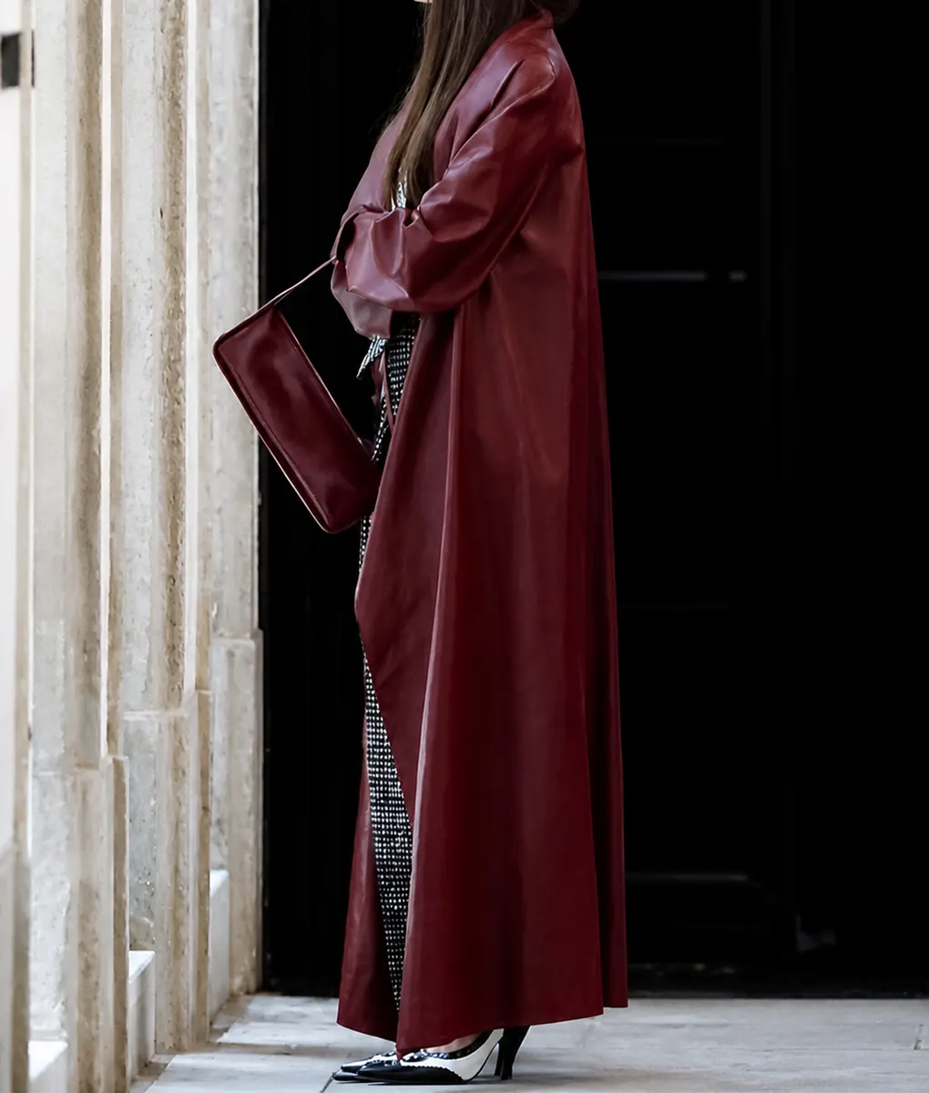 The Devil Wears Prada 2 Anne Hathaway Leather Coat - Side