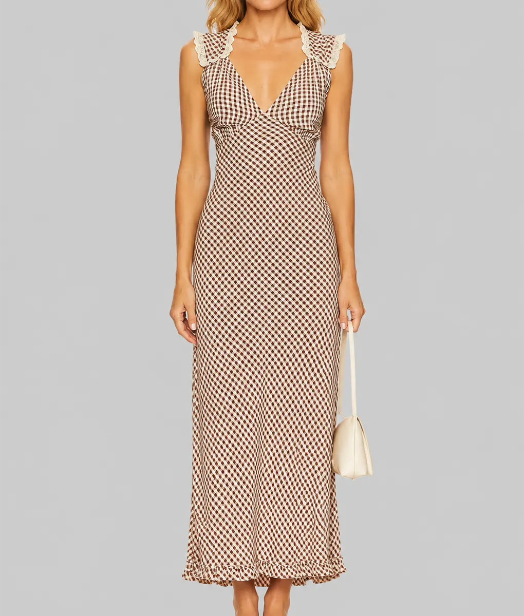 Beth Dutton Check Dress - Front