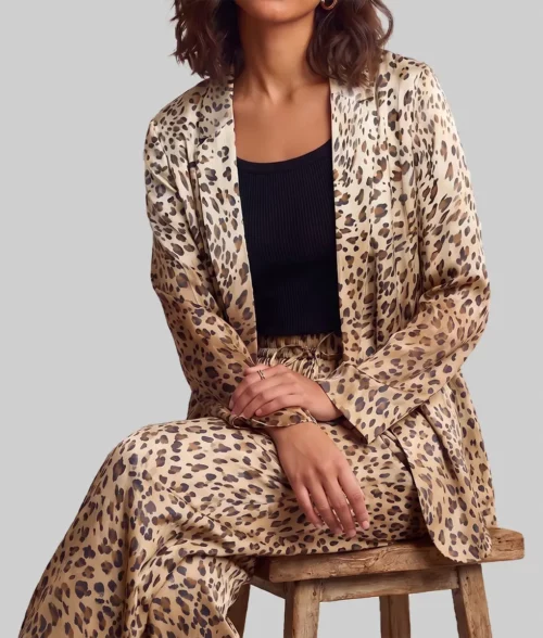 Dutton Ranch 2026 Annette Bening Leopard Print Blazer - Front