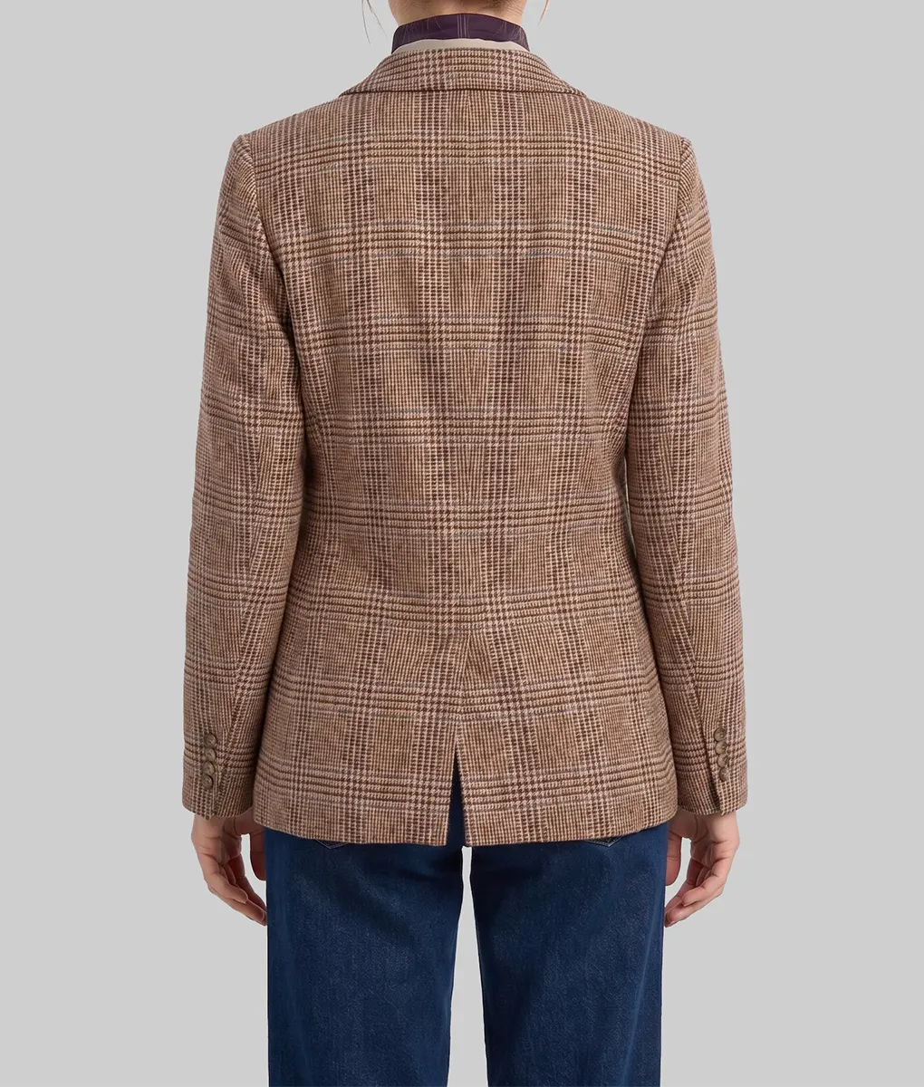 Dutton Ranch Kelly Reilly Checkered Blazer - Back