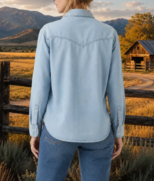 Dutton Ranch Kelly Reilly Denim Shirt - Back View