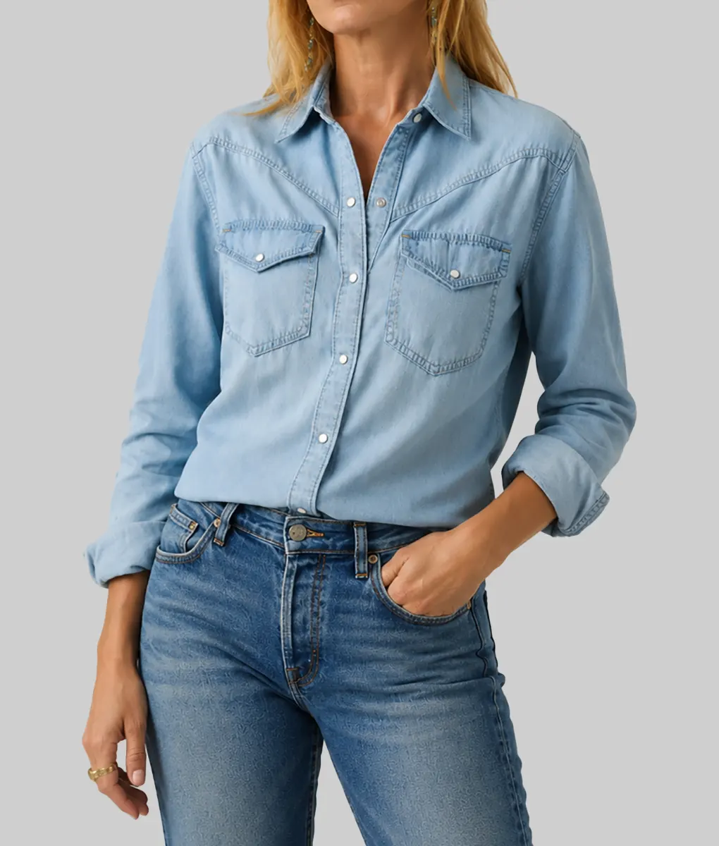 Dutton Ranch Kelly Reilly Denim Shirt - Front