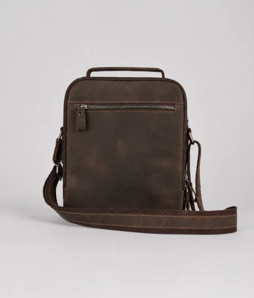 Men’s Brown Leather Crossbody Travel Bag (3)