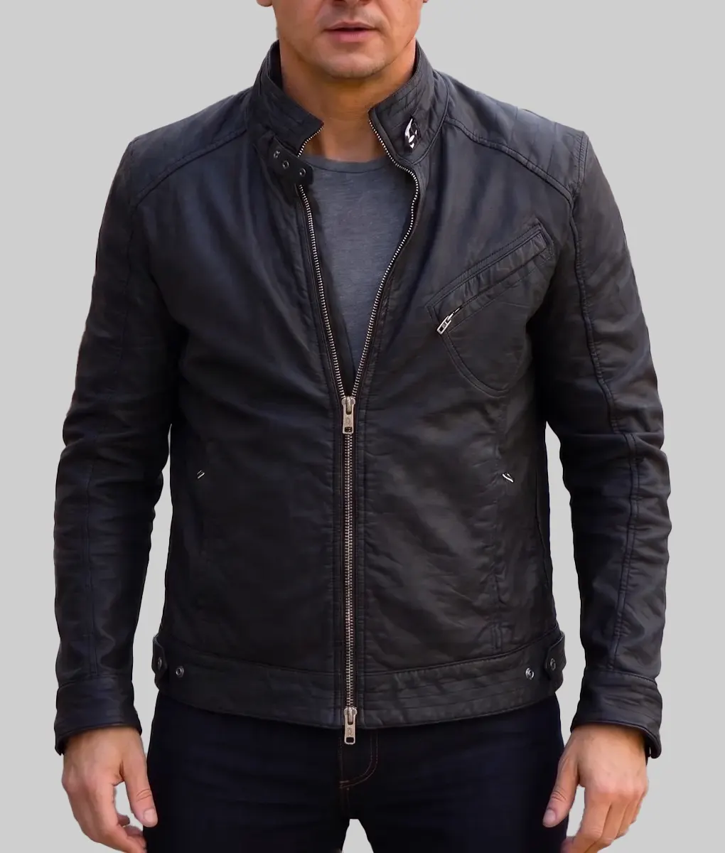 The Bourne Legacy Jeremy Renner Black Leather Jacket