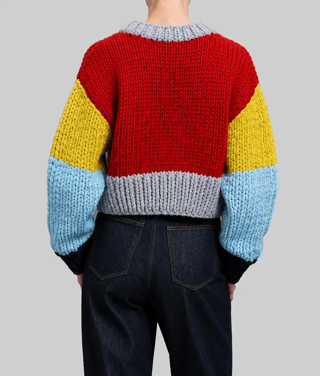 The Room Next Door Tilda Swinton Colorblock Sweater - Back