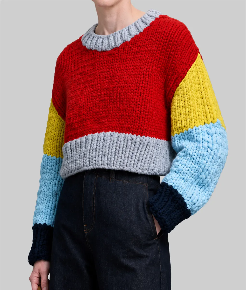 The Room Next Door Tilda Swinton Colorblock Sweater - Front