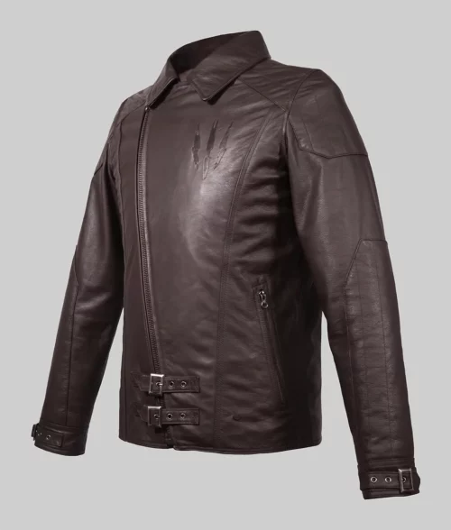 The Witcher 3 Wild Hunt Brown Leather Jacket - Side