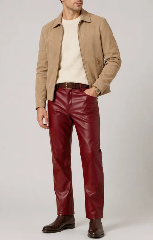 men's leather pants outfit