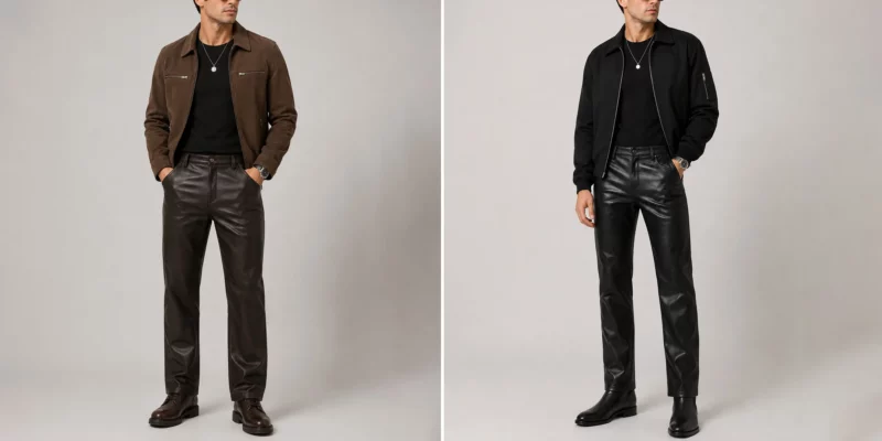 men's leather pants outfit