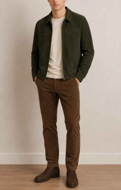 how to style suede jacket men