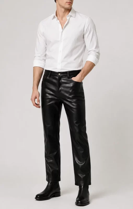 men's leather pants outfit
