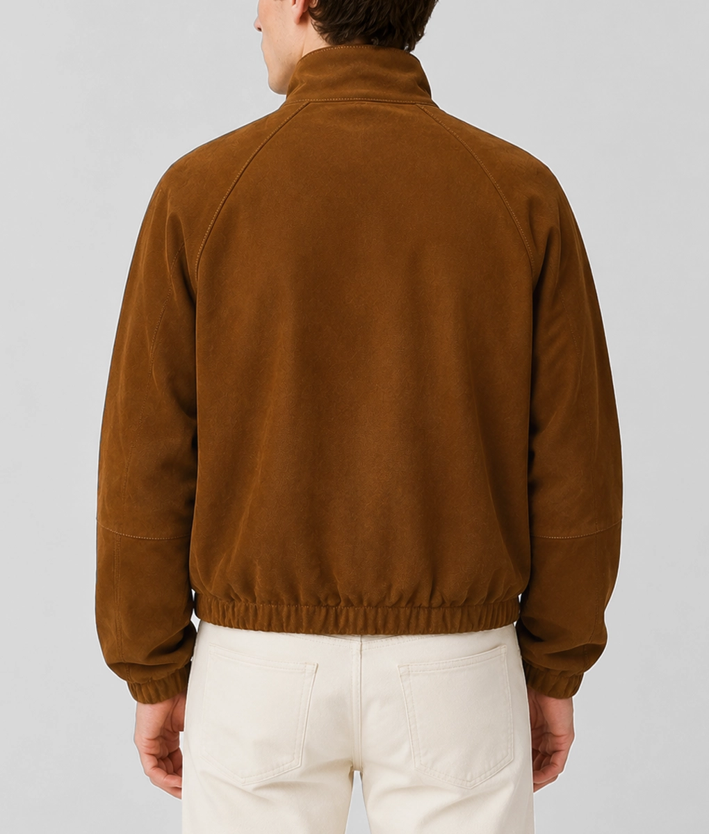 Mens Lightweight Tan Suede Jacket - Back