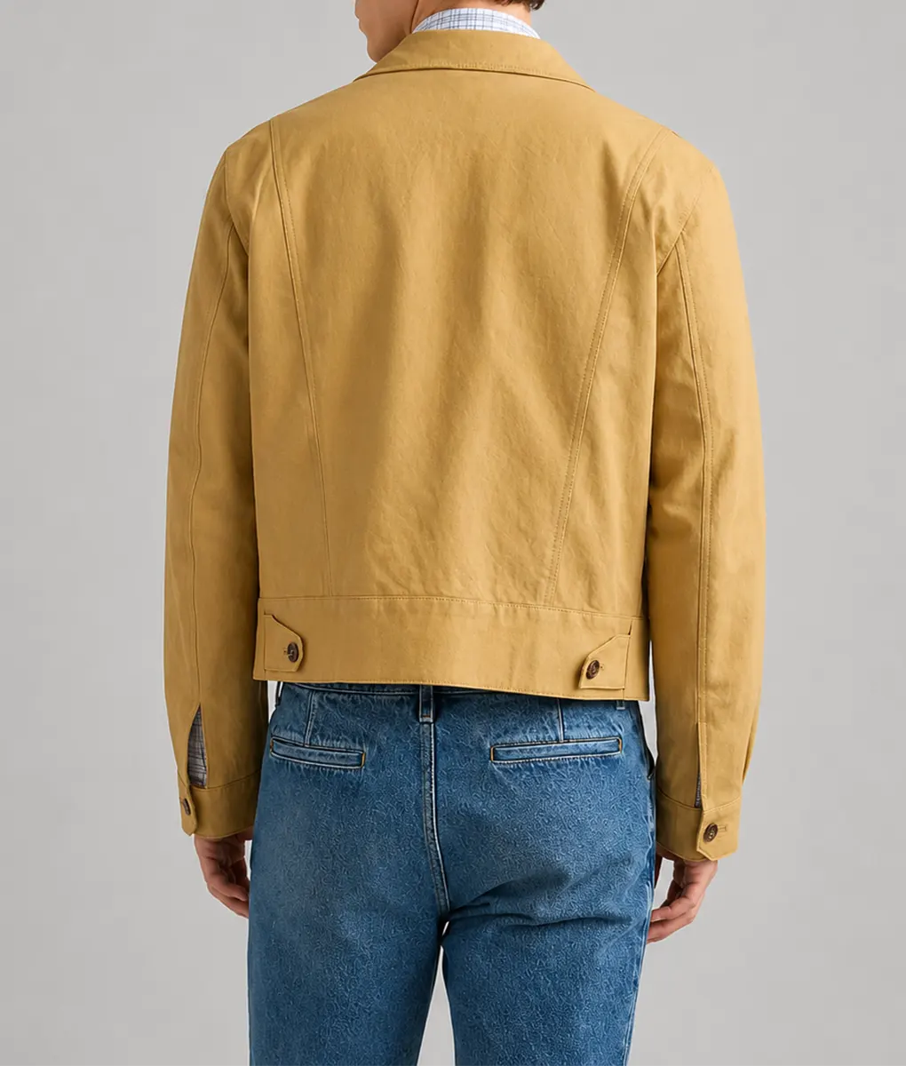 Tom Holland Beige Nappa Leather Jacket - Back