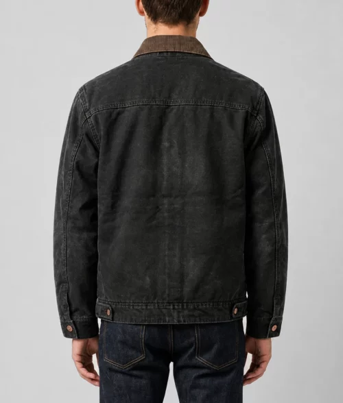 Tom Holland Black Cotton Jacket - Back