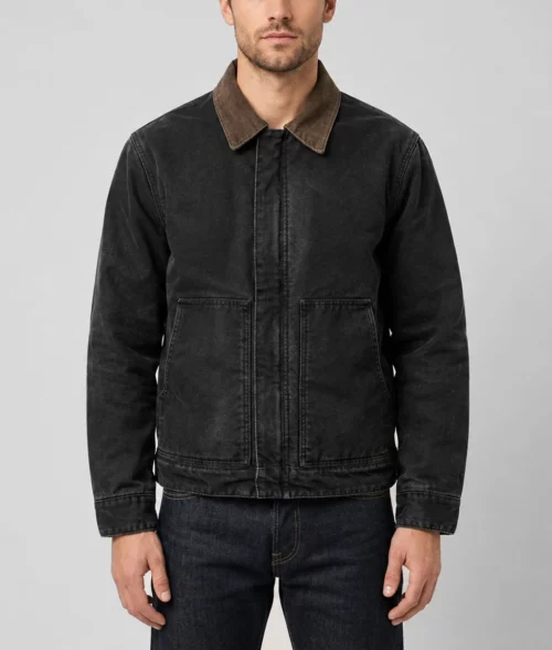 Tom Holland Black Cotton Jacket - Front