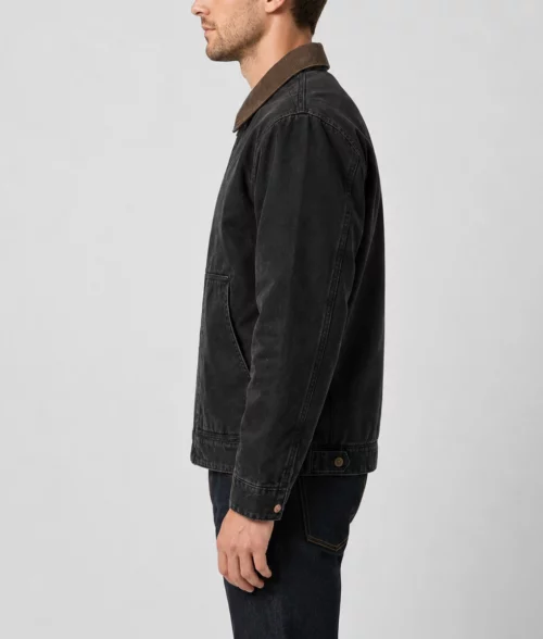 Tom Holland Black Cotton Jacket - Side