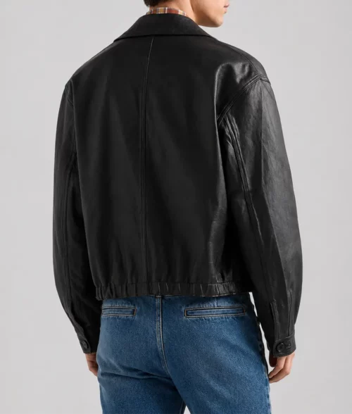 Tom Holland Black Nappa Leather Jacket - Back