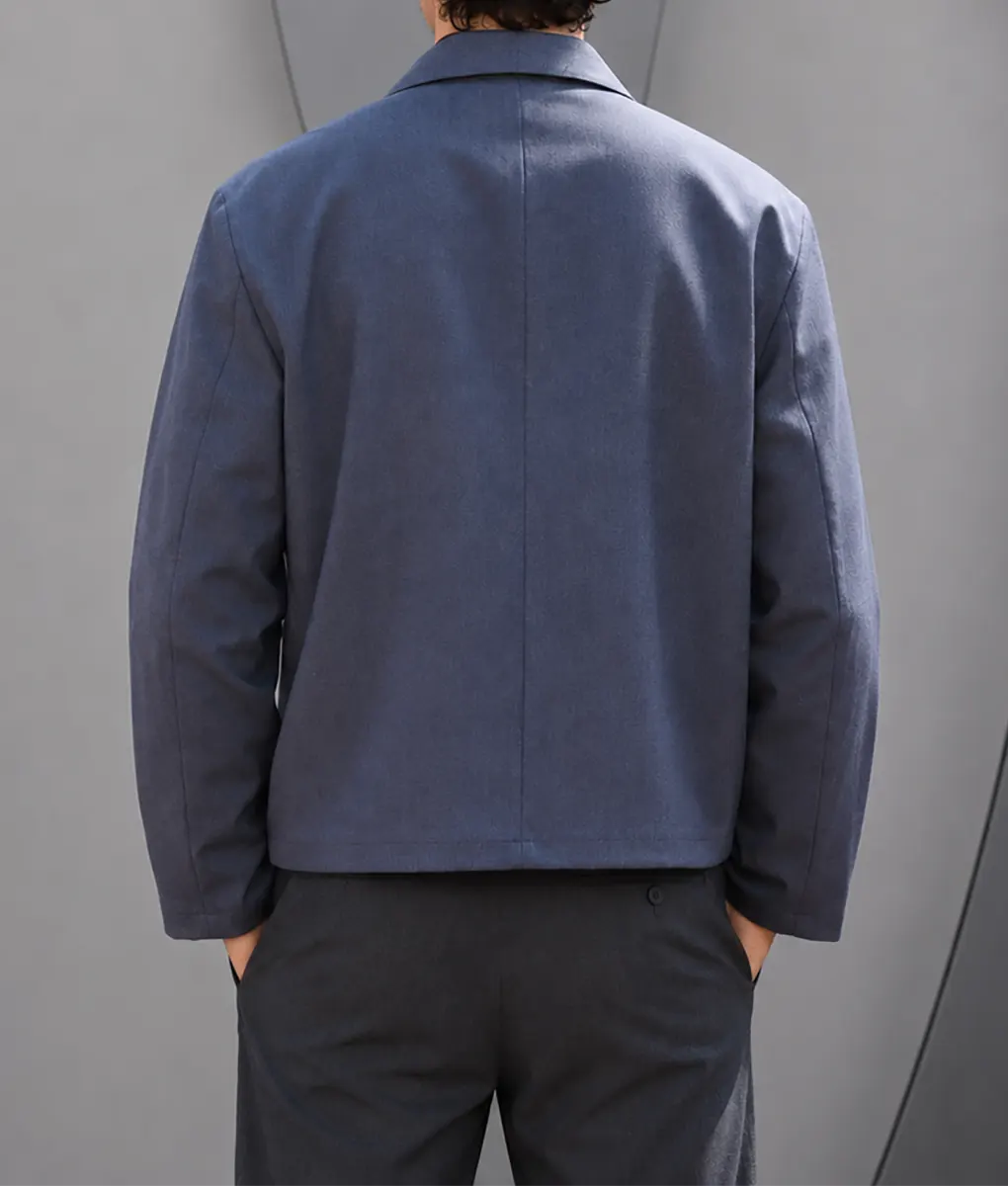 Tom Holland Grey Cotton Jacket - Back