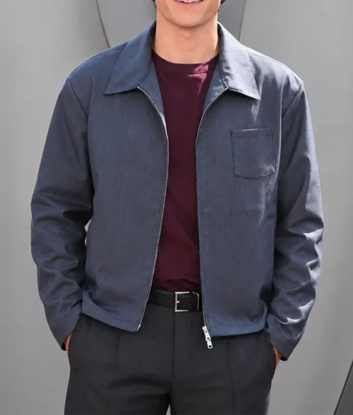 Tom Holland Grey Cotton Jacket - Front