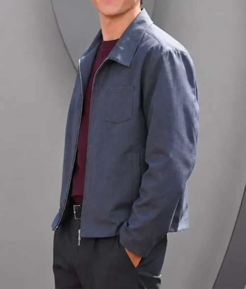 Tom Holland Grey Cotton Jacket - Side