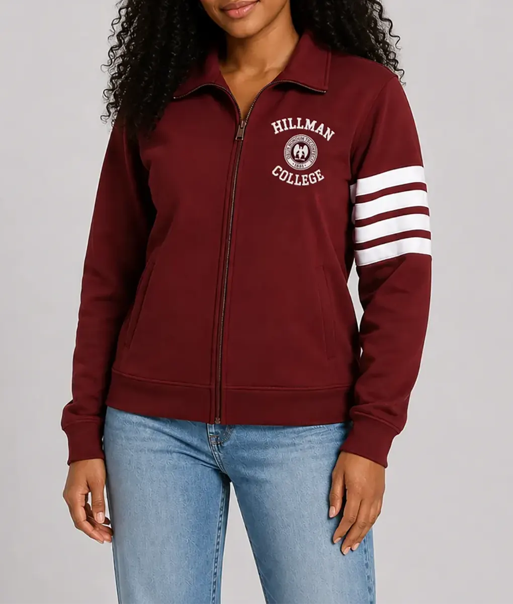 A Different World Maleah Joi Moon Maroon Jacket - Front