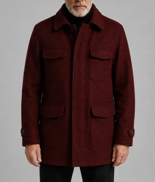 Blood Sacrifice Peter Andersson Red Wool Coat - Front View