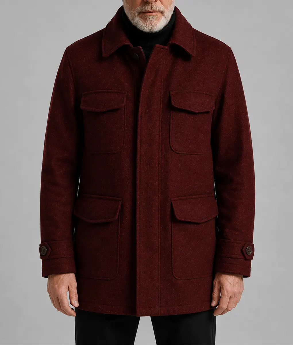 Blood Sacrifice Peter Andersson Red Wool Coat - Front View