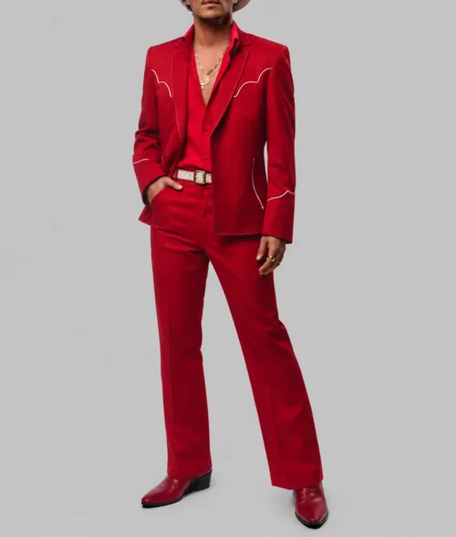 Bruno Risk It All Western Style Red Suit - Front