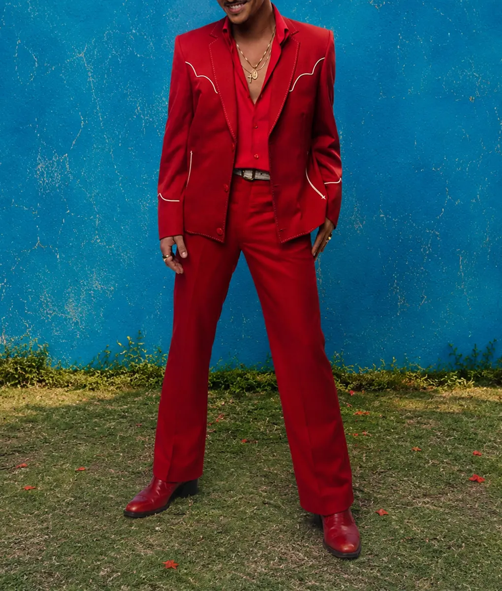 Bruno Risk It All Western Style Red Suit - Front View