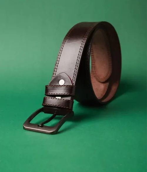 Classic Dark Brown Leather Belt For Men (3)