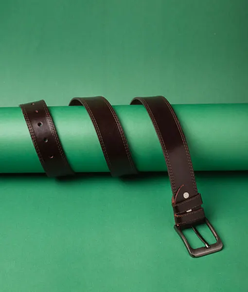 Classic Dark Brown Leather Belt For Men