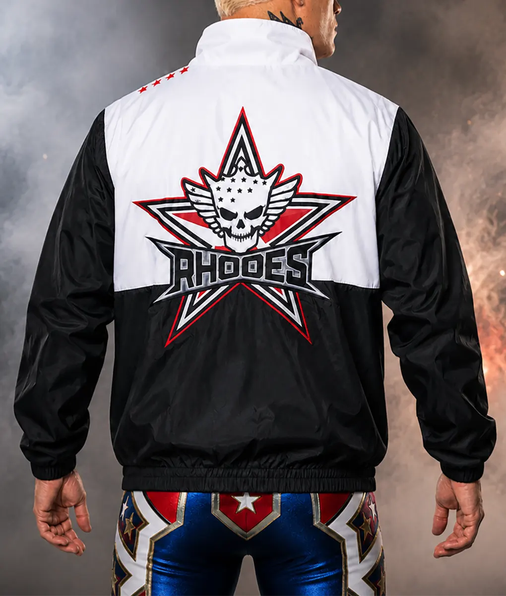 Cody Rhodes 2026 Black & White Track Jacket - Back View
