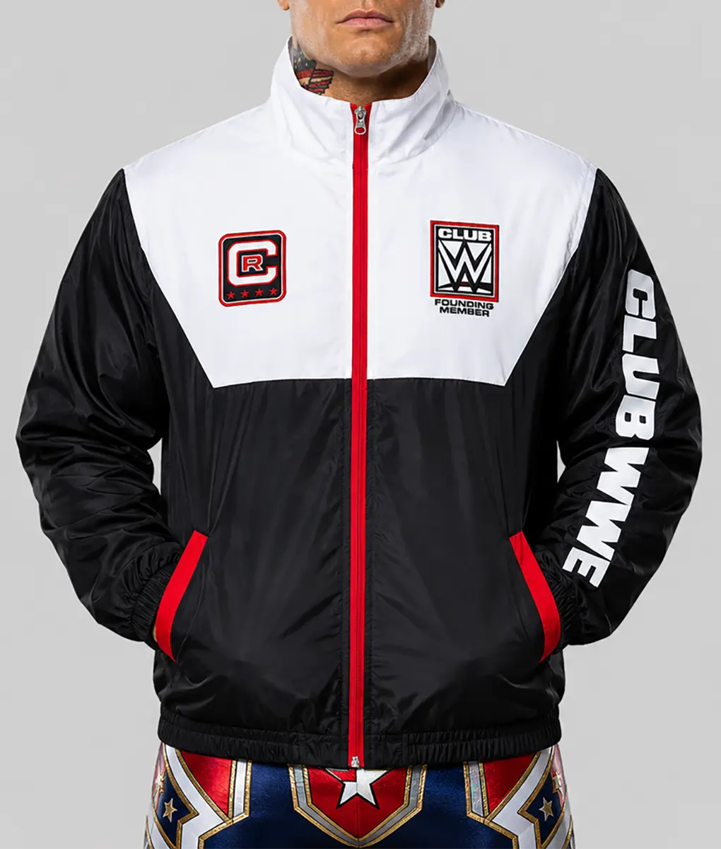 Cody Rhodes 2026 Black & White Track Jacket - Front