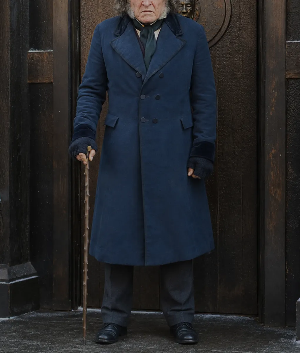 Ebenezer Johnny Depp Blue Wool Coat - Front View (4)