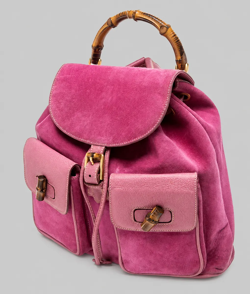 Elle Lexi Minetree Pink Suede Backpack - Side