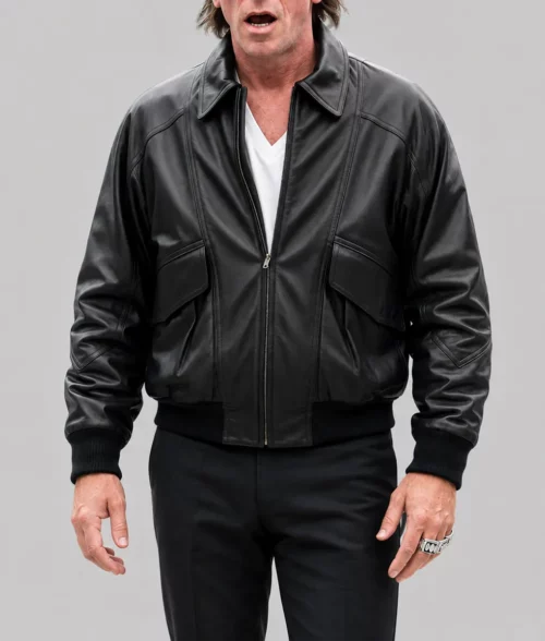 Madden Christian Bale Black Bomber Jacket - Front
