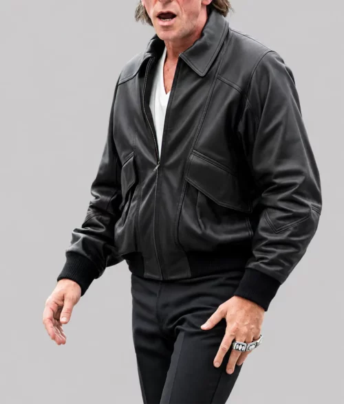 Madden Christian Bale Black Bomber Jacket - Side