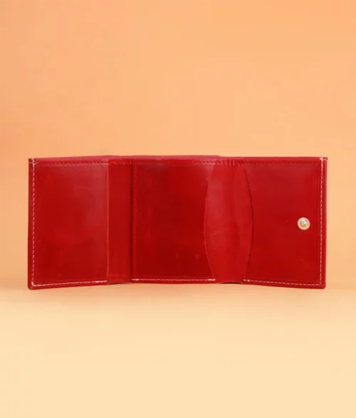 Red Crazy Horse Leather Wallet (3)