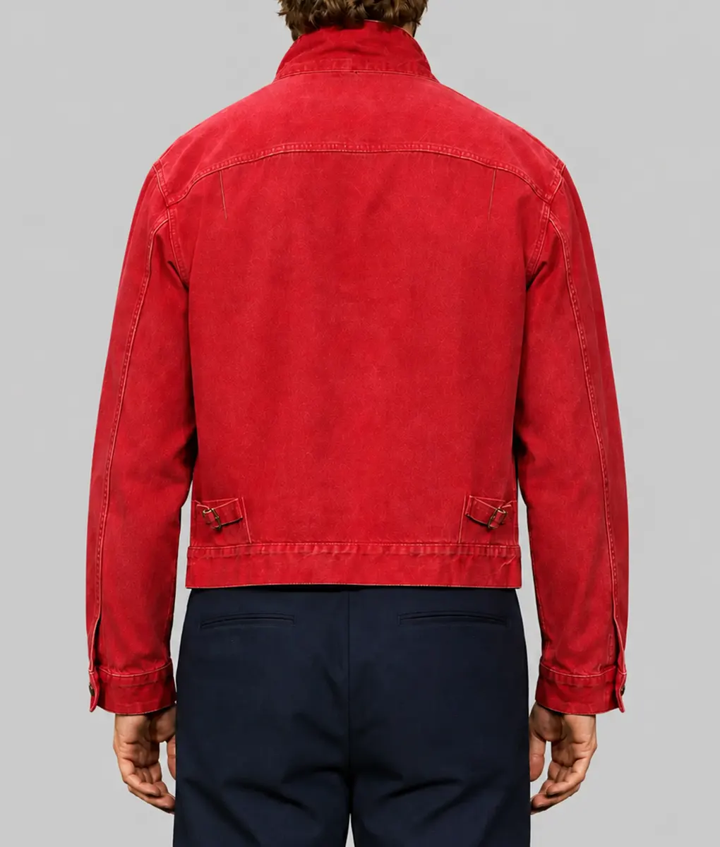 Ryan Gosling Red Denim Jacket - Back View