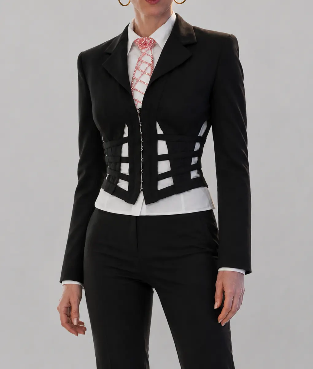 Ted Lasso S04 Juno Temple Corset Cut Out Blazer - Front