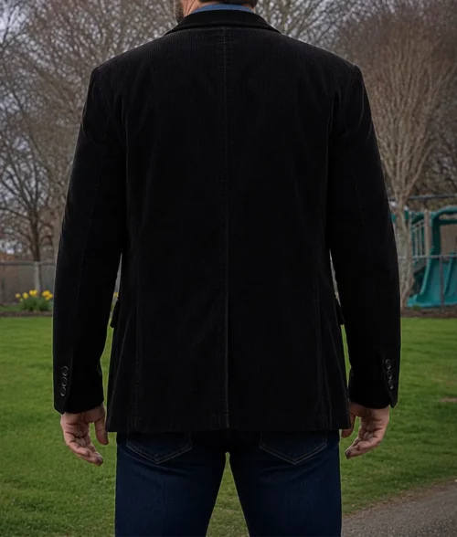 The Whisper Man Adam Scott Black Corduroy Blazer - Back View