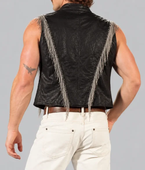 Alternative view of Benson Black Leather Vest