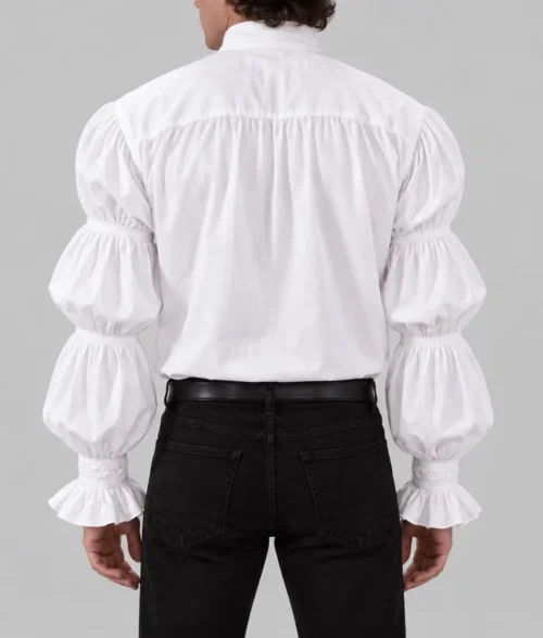 Jerry Seinfeld White Ruffled Shirt - Back