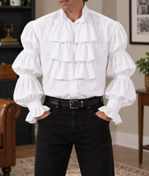 Jerry Seinfeld White Ruffled Shirt - Front View