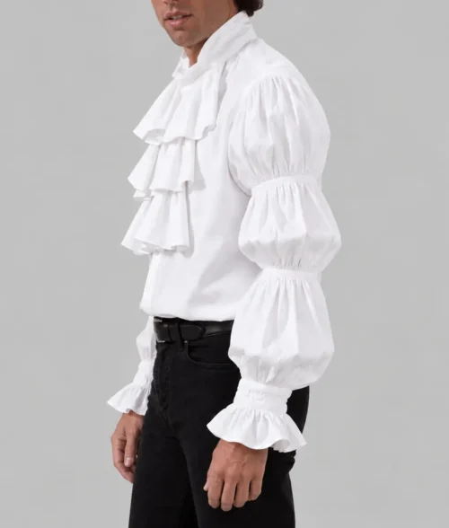 Jerry Seinfeld White Ruffled Shirt - Side