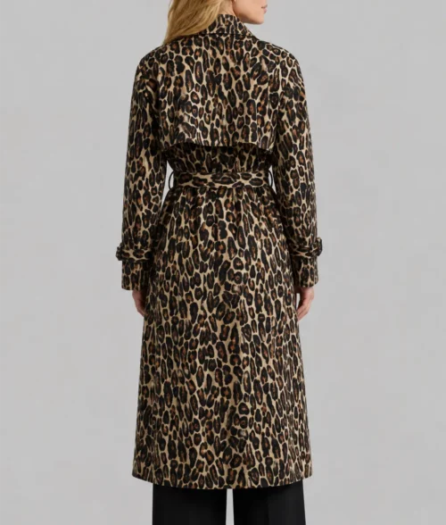 Laenne S02 Kristen Johnston Leopard Print Trench Coat - Image 3
