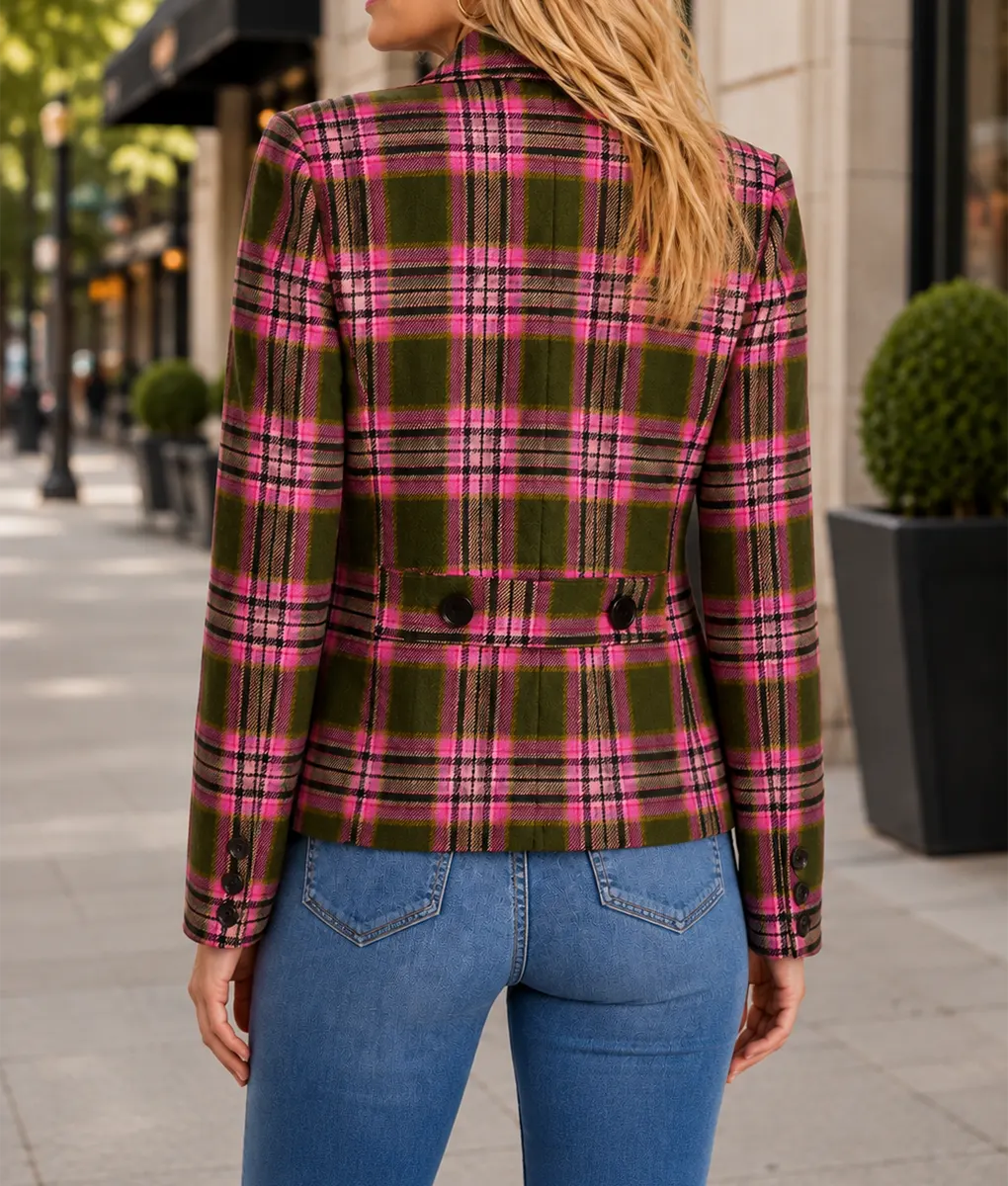 Leanne S02 Kristen Johnston Plaid Blazer - Back View